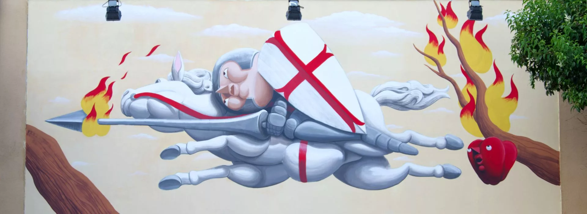 murales Mela Mundi all'entrata di porto fluviale